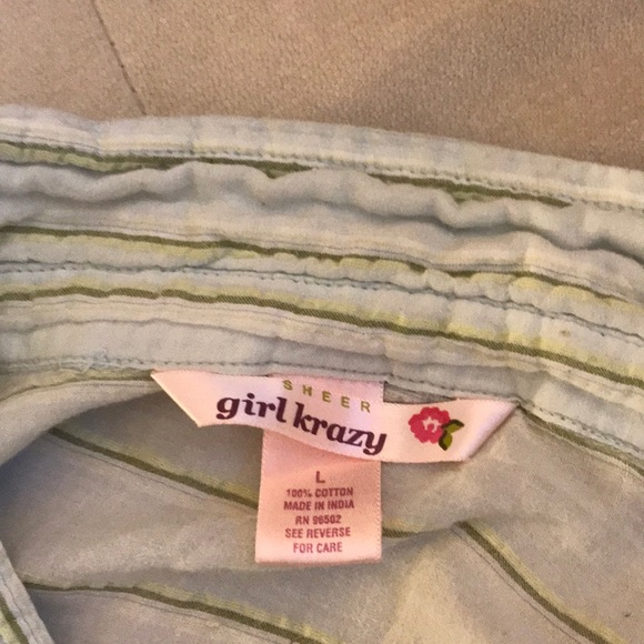 Girl Krazy Light Green Button Down Top - Picture 6 of 6